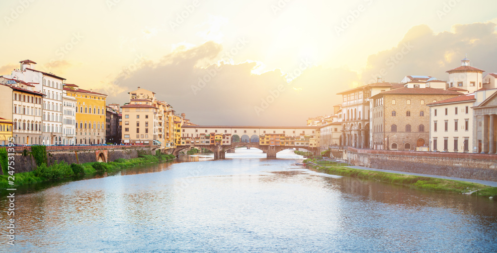 Beautiful Firenze, Italy. Bridge Ponte Vecchio in Florence