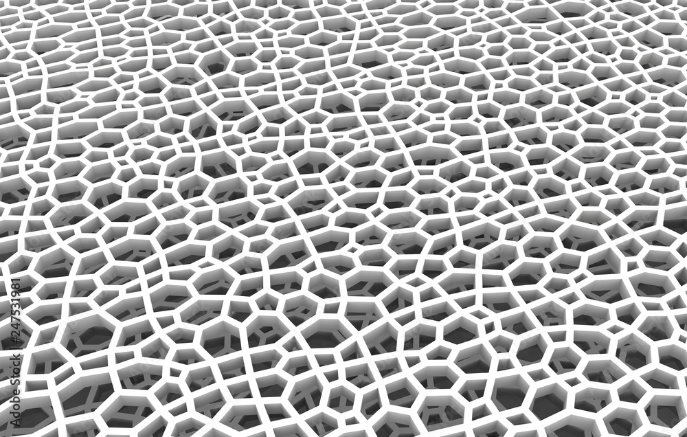 Abstract white honeycomb grid structure. 3d illustration,rendering background texture Abstract white honeycomb grid structure. 3d illustration,rendering background texture