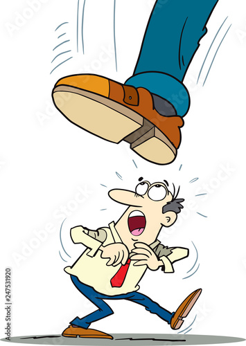 little businessman under the big shoe
