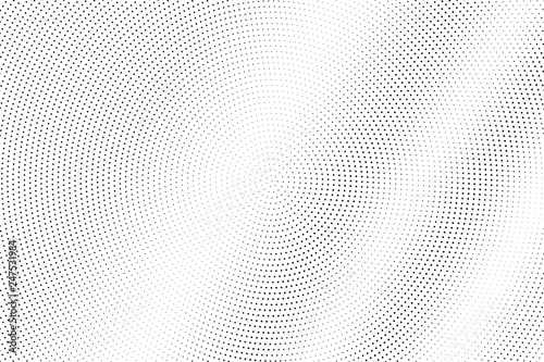 Black on white halftone vector. Circular dotted texture. Faded dotwork gradient. Monochrome halftone overlay