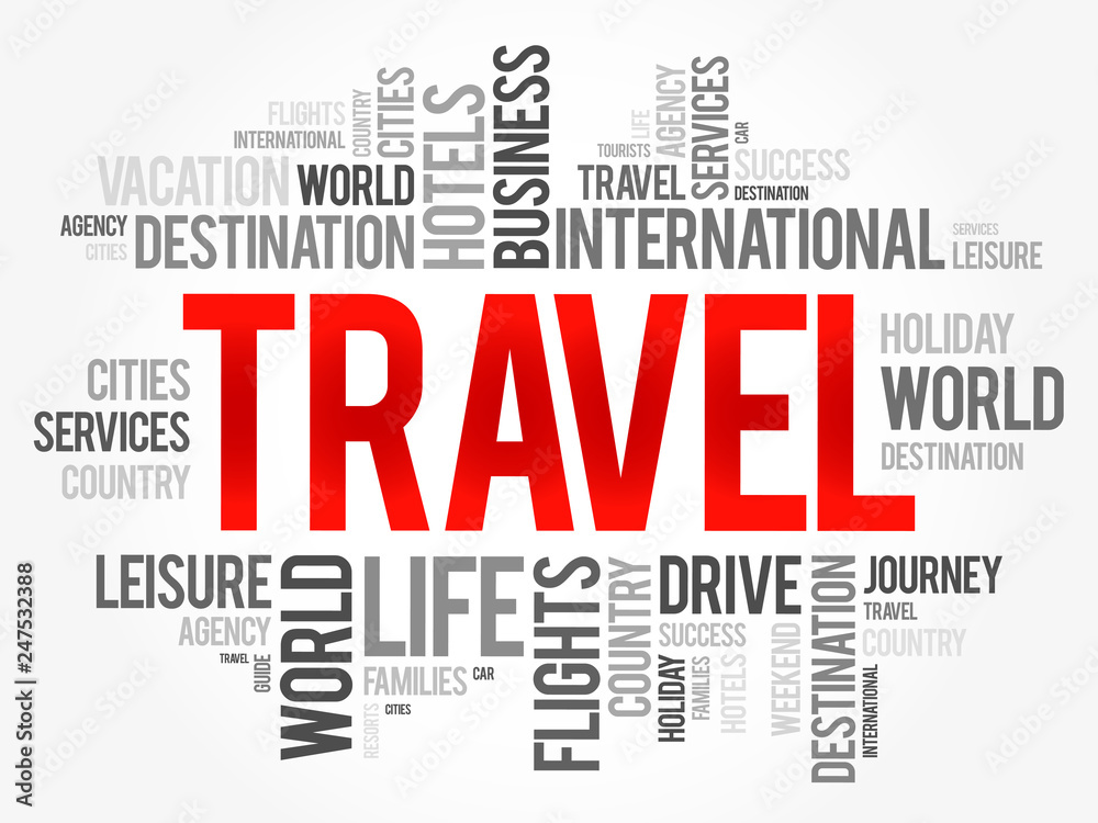 Fototapeta premium Travel word cloud collage, concept background