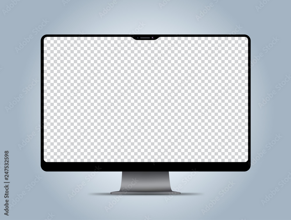 Computer mockup transparent display screen. Computer mockup transparent display screen.
