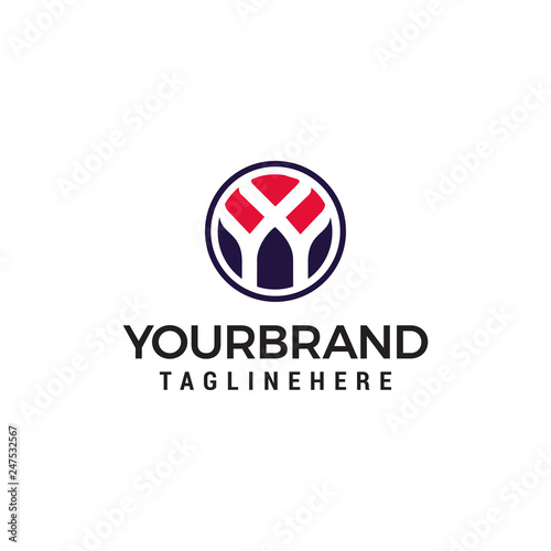 initial letter Y logo inside circle shape Design Template