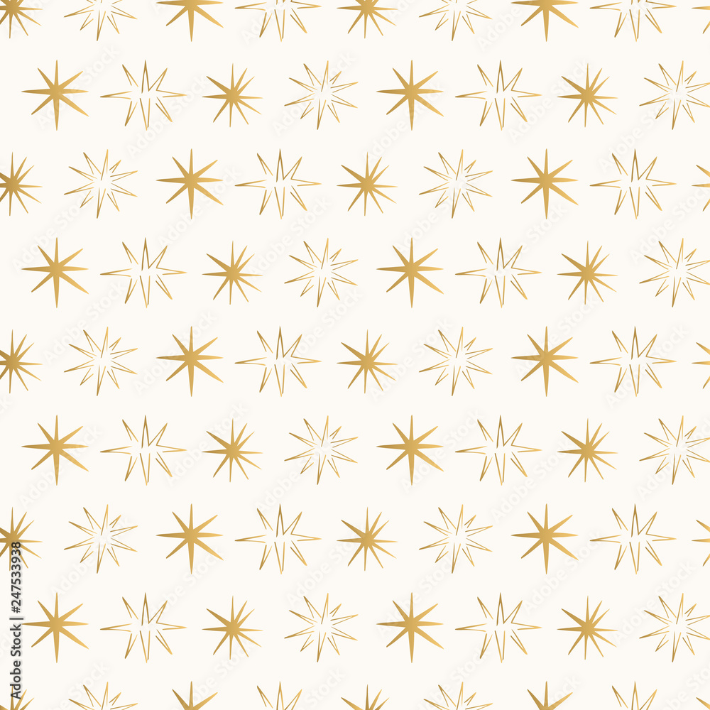 Golden night sky pattern with stars Golden night sky pattern with stars
