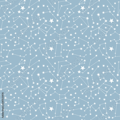 Seamless pattern with constellations.