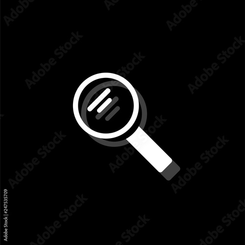 Magnifying glass icon flat