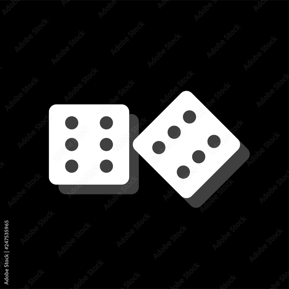 Dices icon flat Dices icon flat