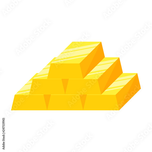 Stack of gold bars or ingot.