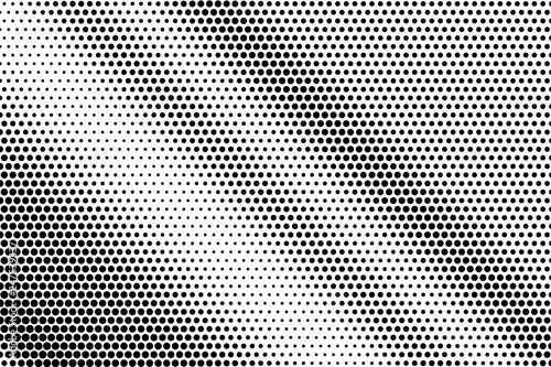 Black on white contrast halftone texture. Diagonal dotwork gradient. Dotted vector background.