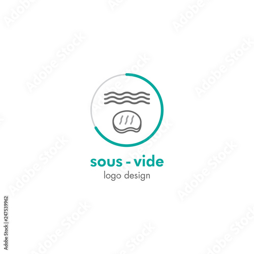 Sous vide cooking logo in premium design. Business icon for slow cooking sous vide restaurants and bars.