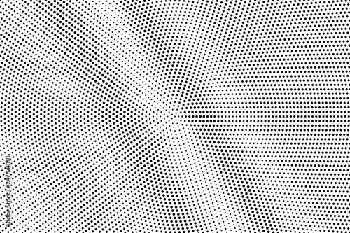 Black on white contrast halftone texture. Diagonal dotwork gradient. Dotted vector background