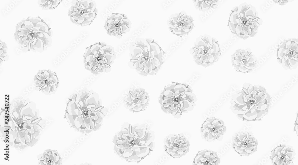 Obraz Roses, Floral Seamless Pattern.