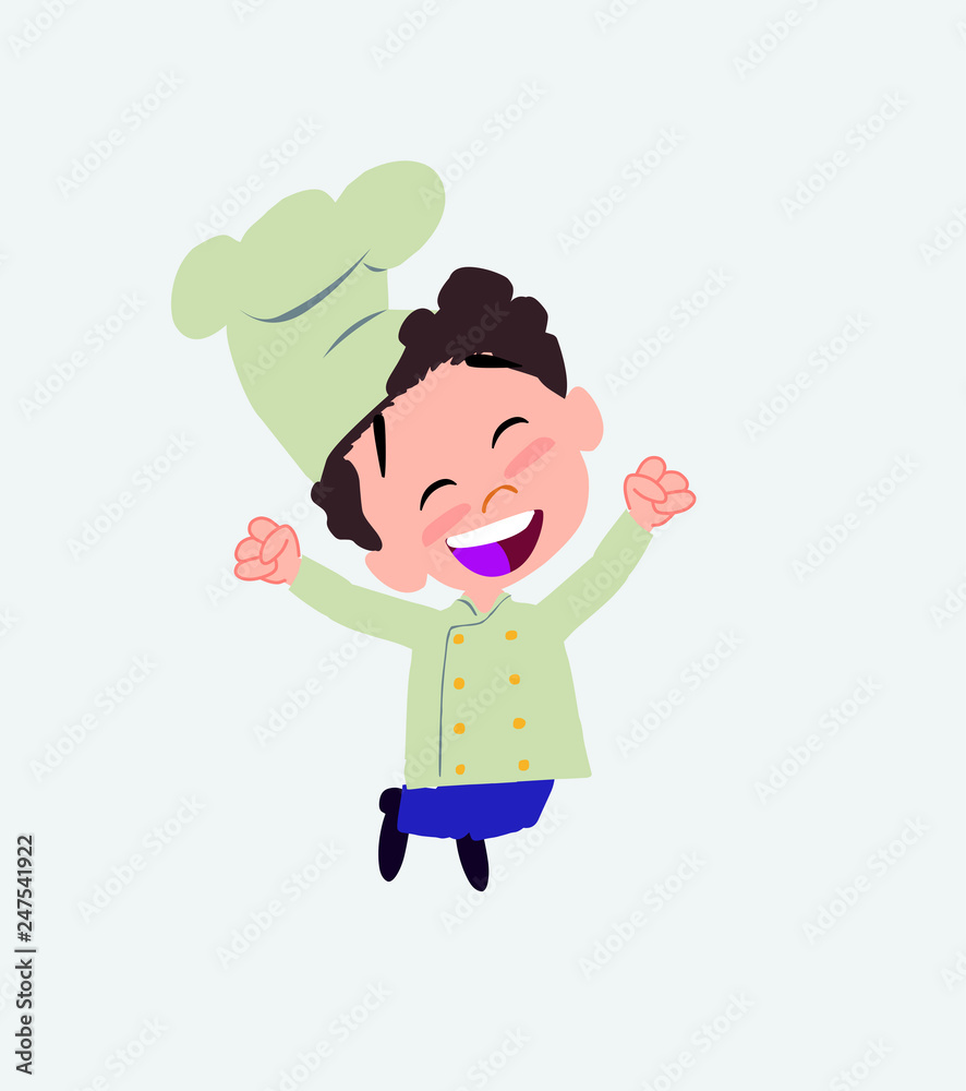 Chef jumping for joy. Chef jumping for joy.
