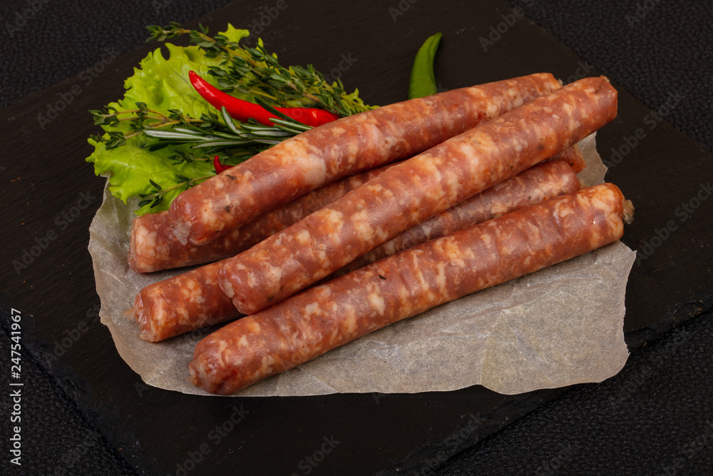 Pork sausages for grill