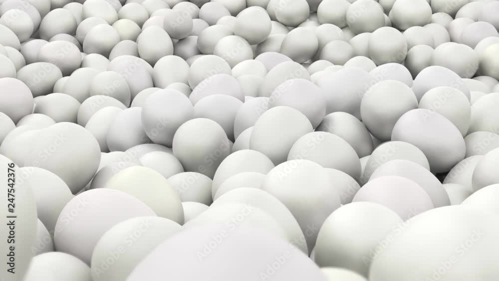 Animated rotating around of white eggs lying on white base and against white background. Full 360 degree spin and loop able. Animated rotating around of white eggs lying on white base and against white background. Full 360 degree spin and loop able.