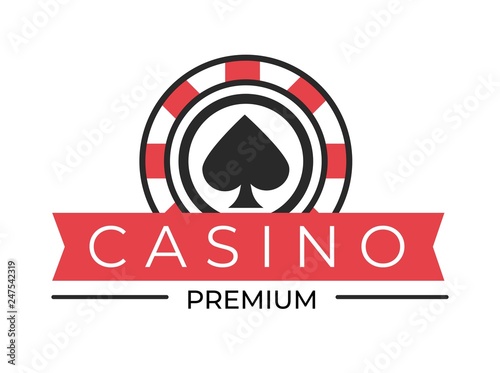 Casino club isolated icon spades sign poker chip