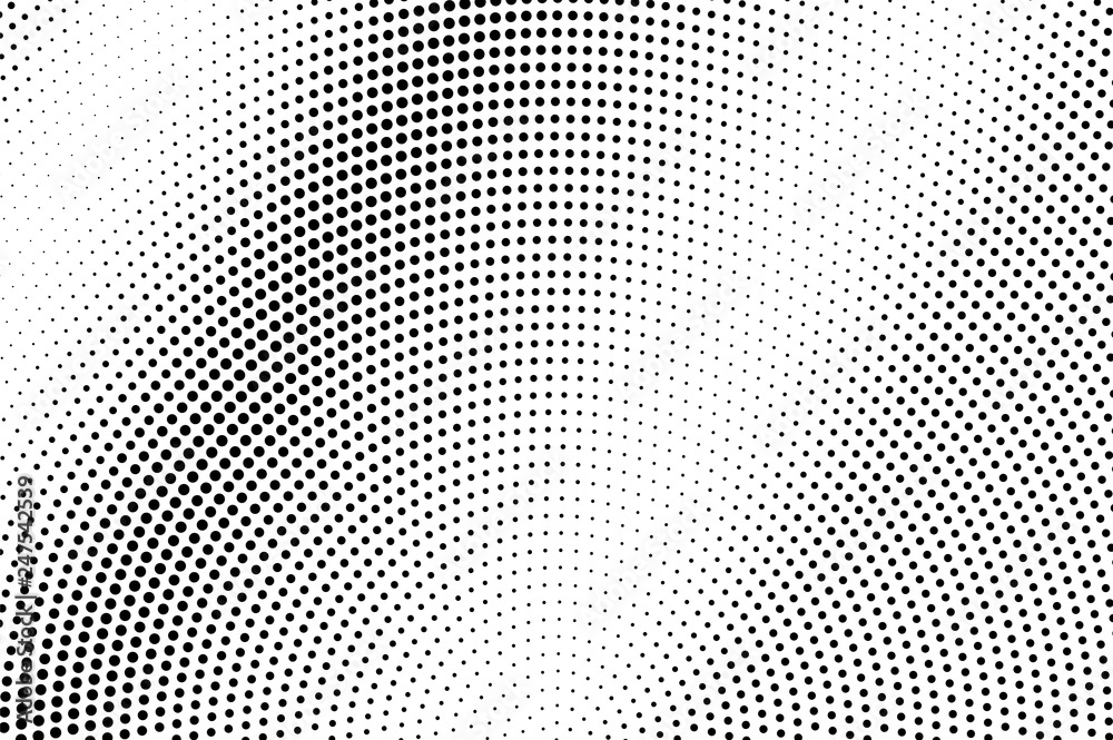 Black on white faded halftone texture. Diagonal dotwork gradient. Rough dotted vector background.