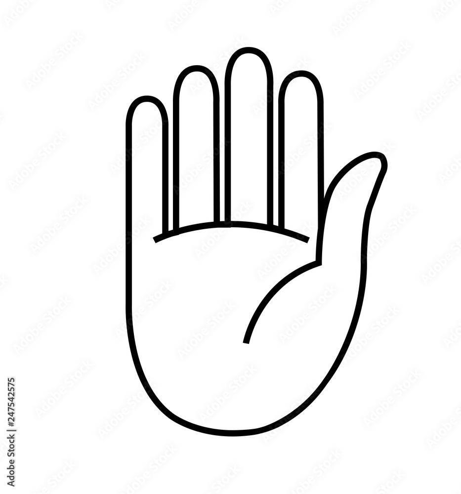 Stop outline hand icon vector flat symbol isolated on white Stop outline hand icon vector flat symbol isolated on white