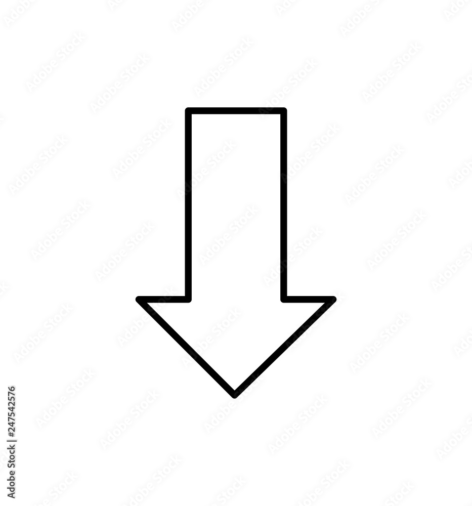 Download outline arrow icon isolated on white background vector illustration Download outline arrow icon isolated on white background vector illustration