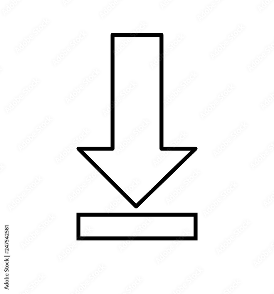 Download outline icon arrow isolated on white background vector illustration Download outline icon arrow isolated on white background vector illustration