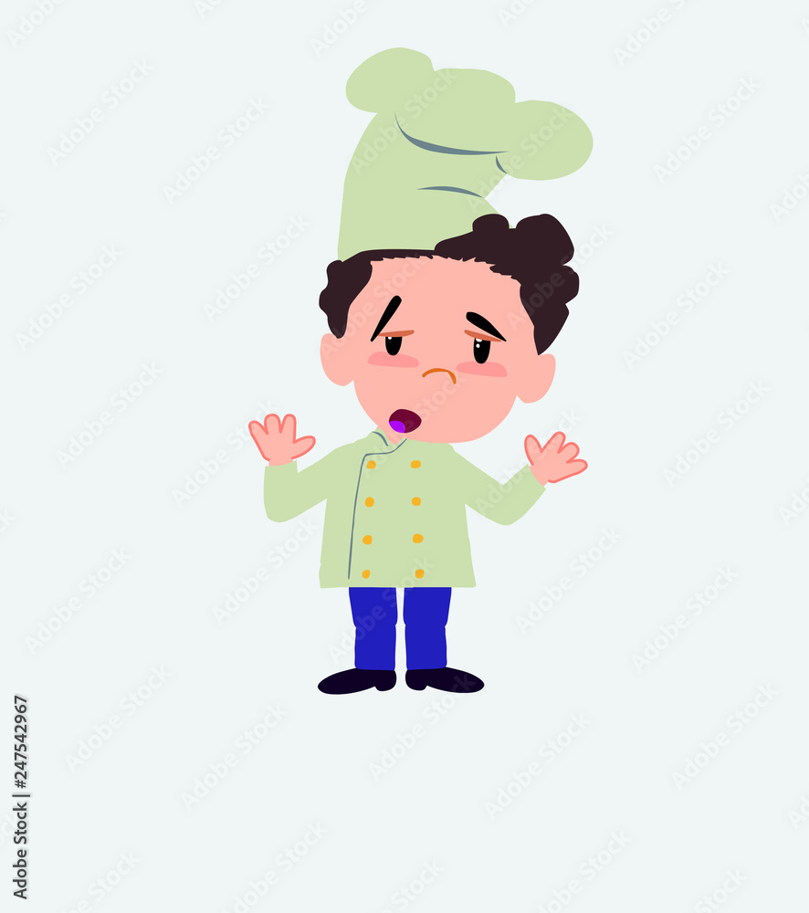 Chef makes a gesture of tired resignation. Chef makes a gesture of tired resignation.