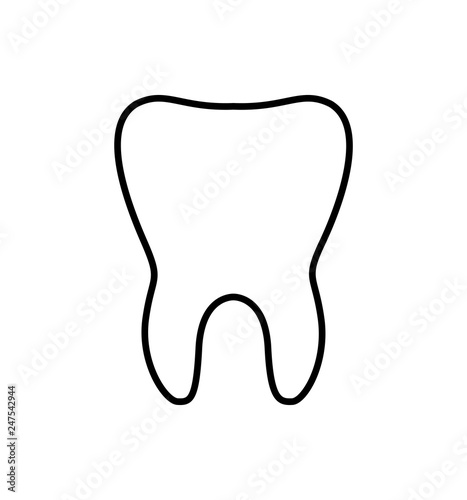 Tooth line icon dental vector illustration isolated on white