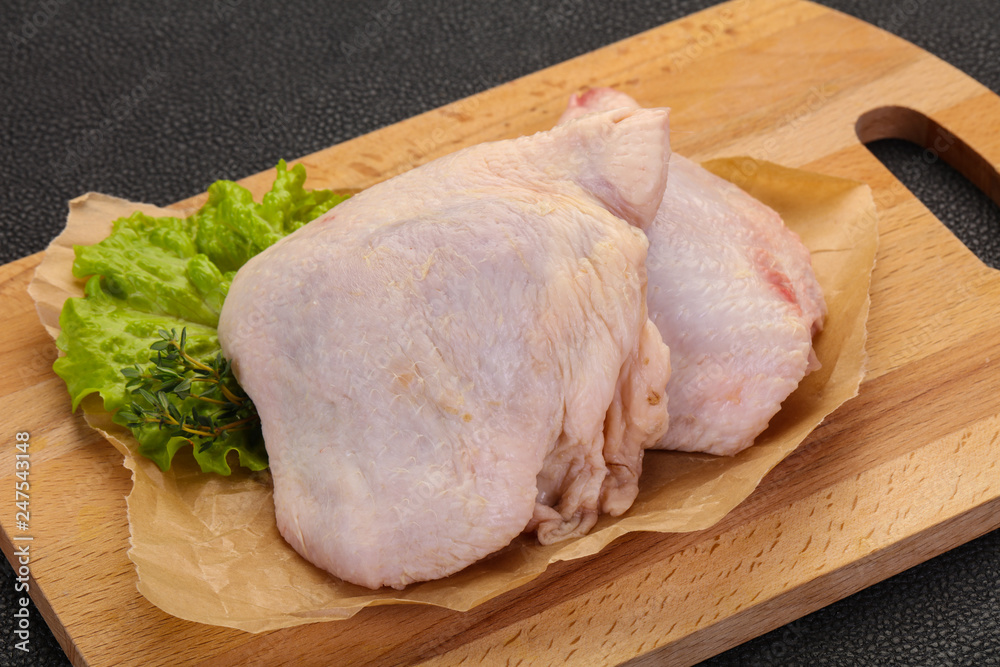 Raw chicken hip