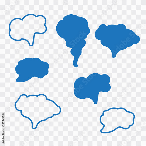 Smoke and steam smell lines.  Hand drawn doodle smoke, clouds and fog