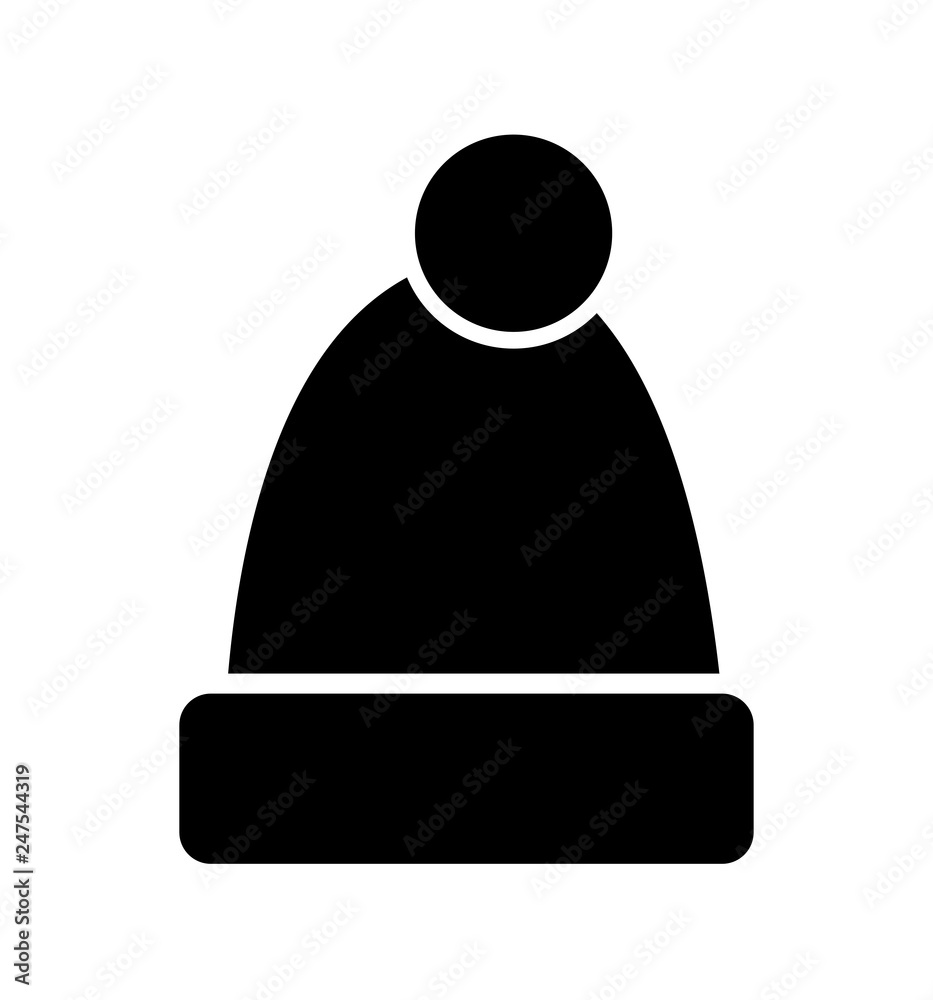 Knitting hats caps icon cold weather isolated on white background Knitting hats caps icon cold weather isolated on white background
