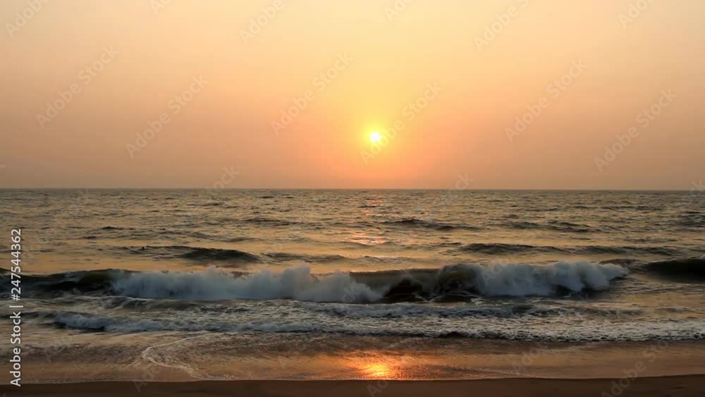 Evening scene with sunset on sea Evening scene with sunset on sea