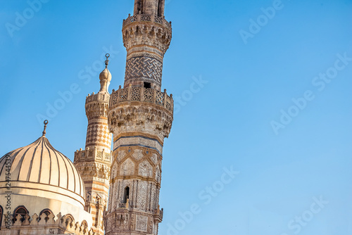 minarets of the ancient al-Azhar mosque in the center of Cairo photo