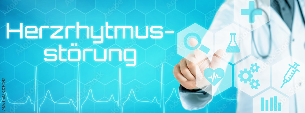 Arzt mit futuristischem Interface - Herzrhytmusstörung Arzt mit futuristischem Interface - Herzrhytmusstörung
