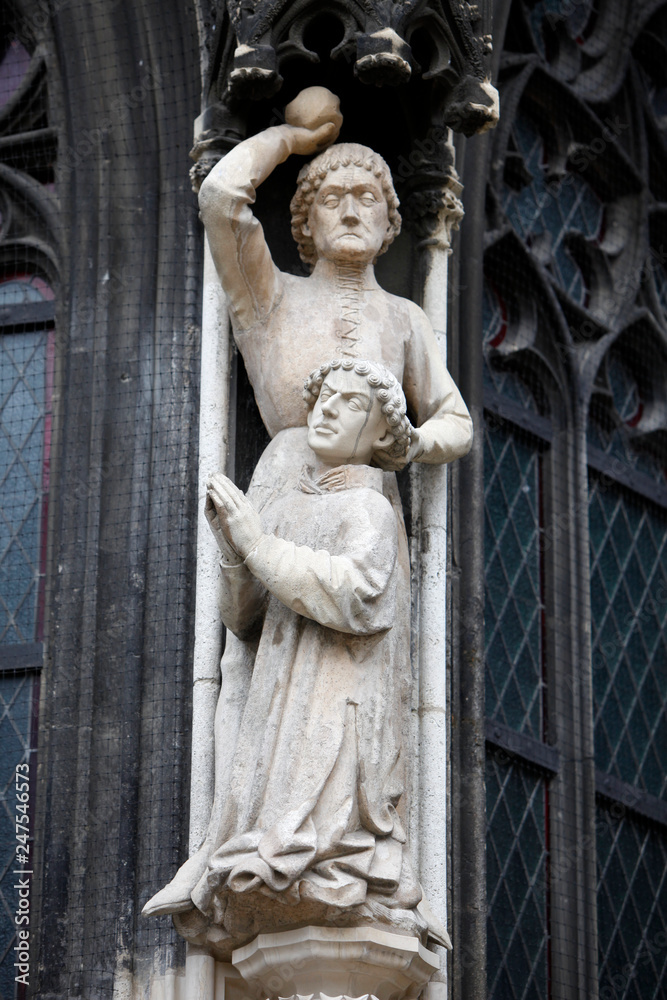 Obraz premium Martyrdom of St. Stephen. Stoning of St. Stephen, detail of Stephansdom, Vienna