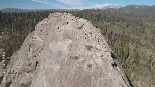 Moro rock in Sequoia National Park from the air, California, USA photo