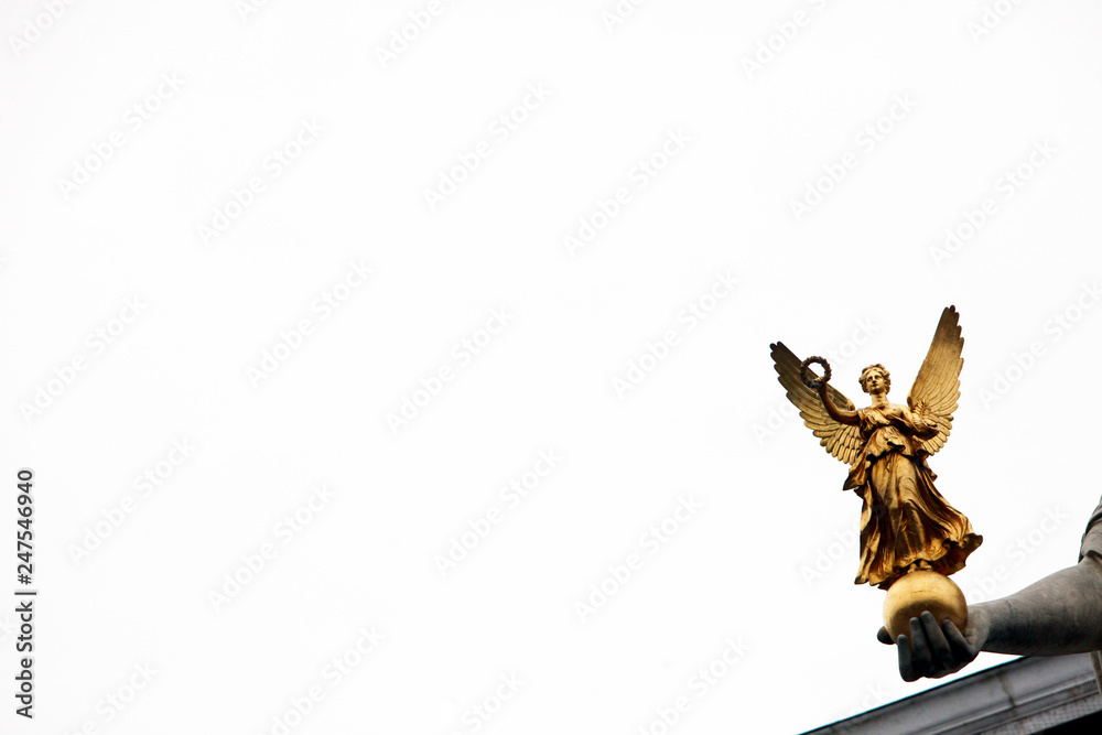 Fototapeta premium Goddess Nike in the hand of Pallas Athene in front of Austrian parliament, Vienna