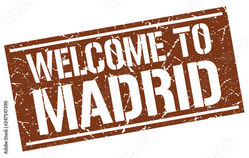 welcome to Madrid stamp