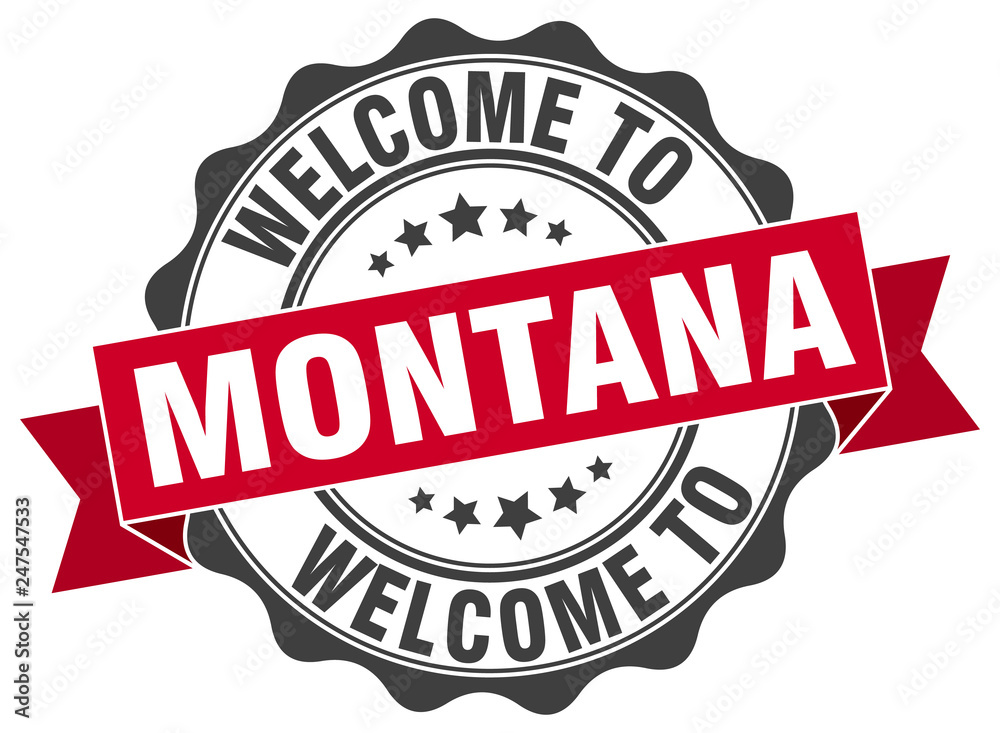 Fototapeta premium Montana round ribbon seal