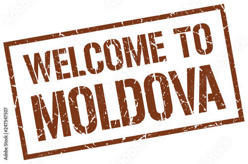 welcome to Moldova stamp