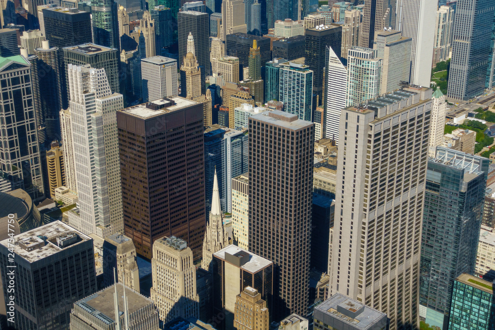 Obraz premium Chicago downtown skyscrapers aerial skyline