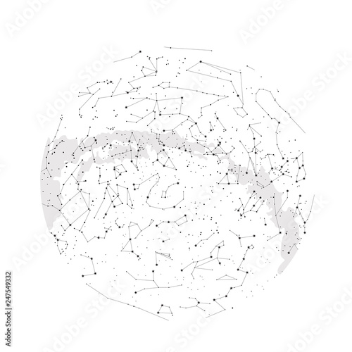 Northern hemisphere constellations, star map. Science astronomy