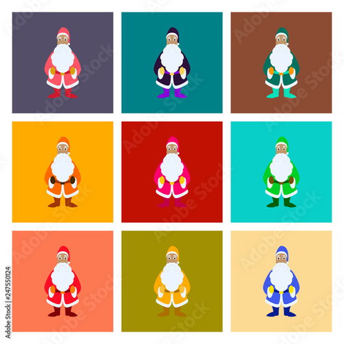 assembly flat illustration Santa Claus