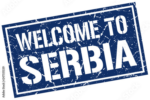 welcome to Serbia stamp