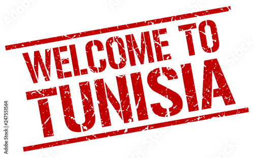 welcome to Tunisia stamp