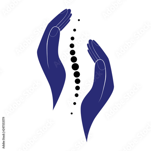 Fényképezés Chiropractic logo hand design