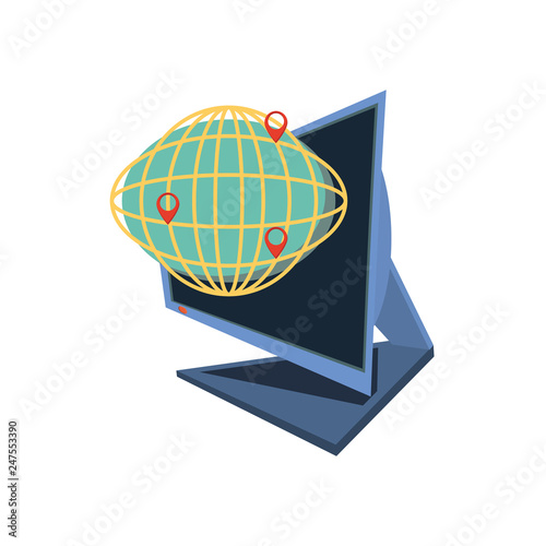 computer desktop with delivery app