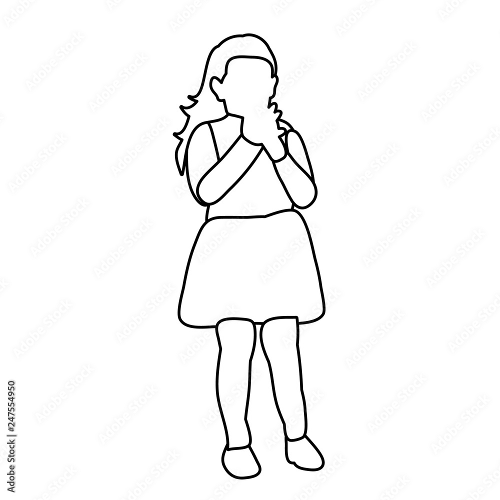 white background sketch of a child white background sketch of a child