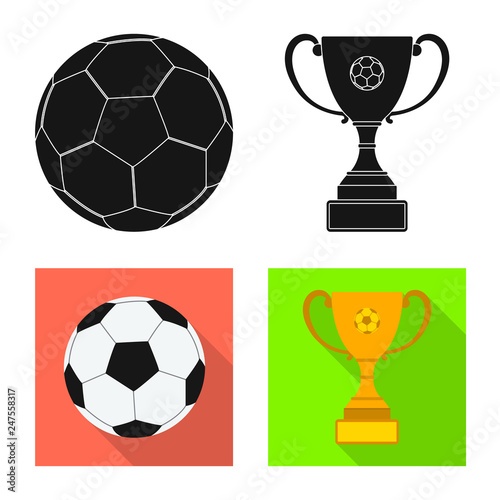 Vector design of soccer and gear sign. Collection of soccer and tournament vector icon for stock.