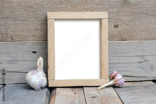 8x10 vertical wooden frame mockup, rustic style