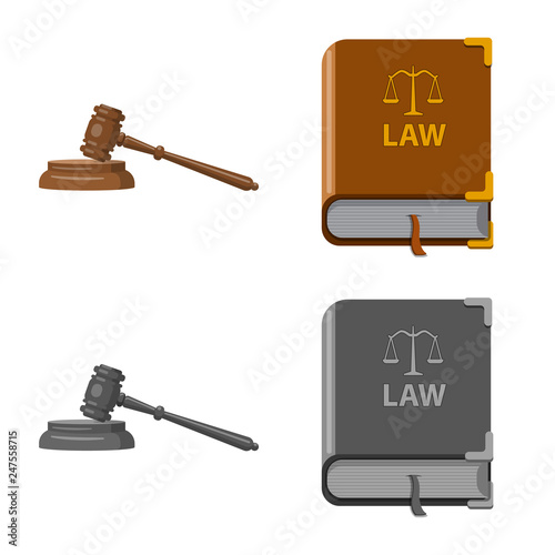 Vector design of law and lawyer sign. Set of law and justice vector icon for stock.