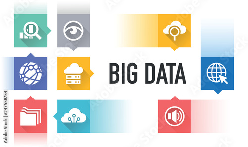 BIG DATA FLAT ICON SET